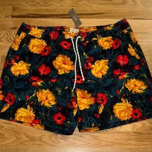 NWT J.Crew Men’s Floral Swim Shorts sz L